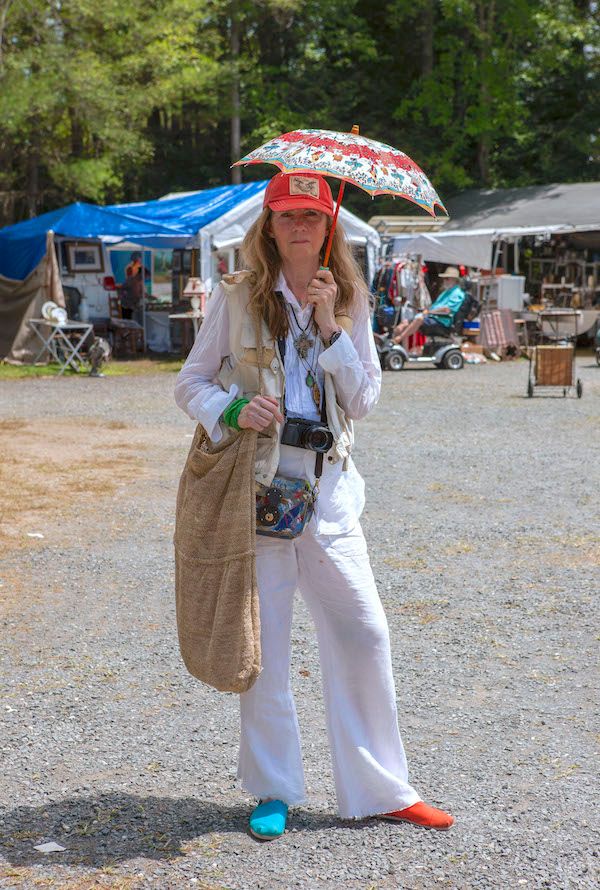 Mary Randolph Carter shopping a flea market.